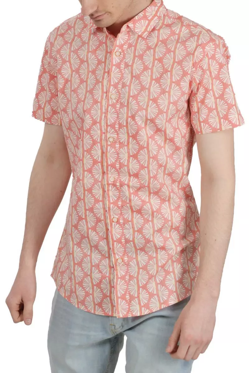 Mens top coral shirt