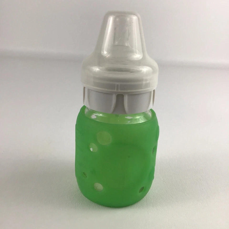 Biberón de vidrio completo Born Free funda de silicona verde bebé 4 onzas Foto 4 de 4