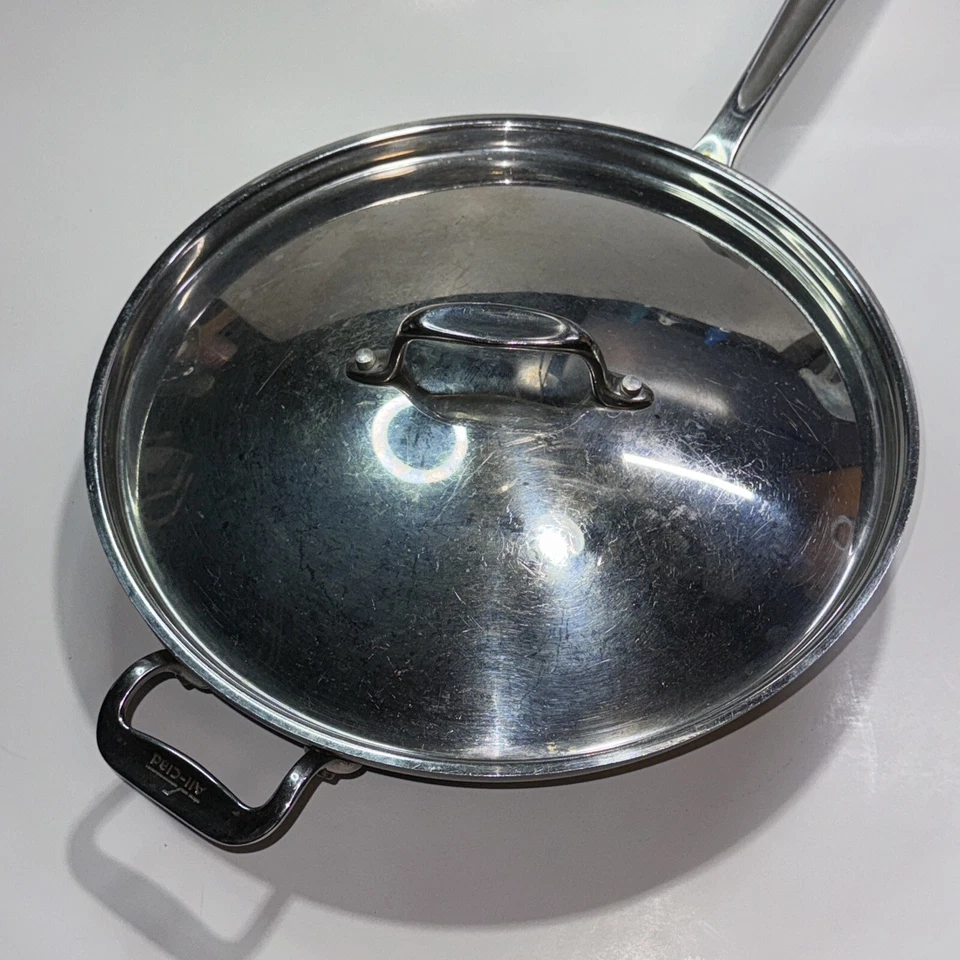 All-Clad Ltd 12" Wok Long Handled W/ Shallow Domed Lid Pre Owned - Image 2 of 4