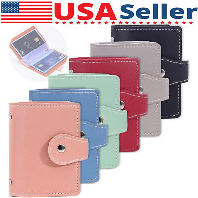RFID Blocking ID Credit Card Holder 26 Cards Slim PU Leather Pocker Case Wallet