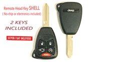 2  Remote Head Key Shell For JEEP 2006-2012 5 Button OHT692427AA  USA Seller A++