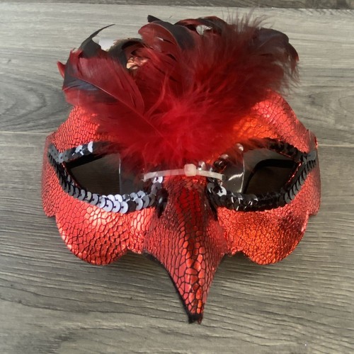 Firebird Feather Eye Mask Halloween Cosplay Costume Masquerade Dress Up - Picture 7 of 12