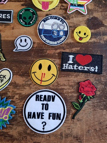 Patches Lot of 30 Total Iron-On New Patch Fashion Embroidered Never Used - Picture 6 of 9