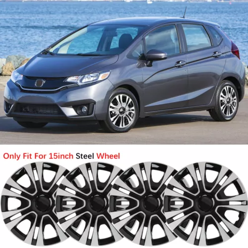Set of 4 For Honda Fit 2009-2022 15" Snap On Hubcaps Steel Wheel R15 Rim Covers