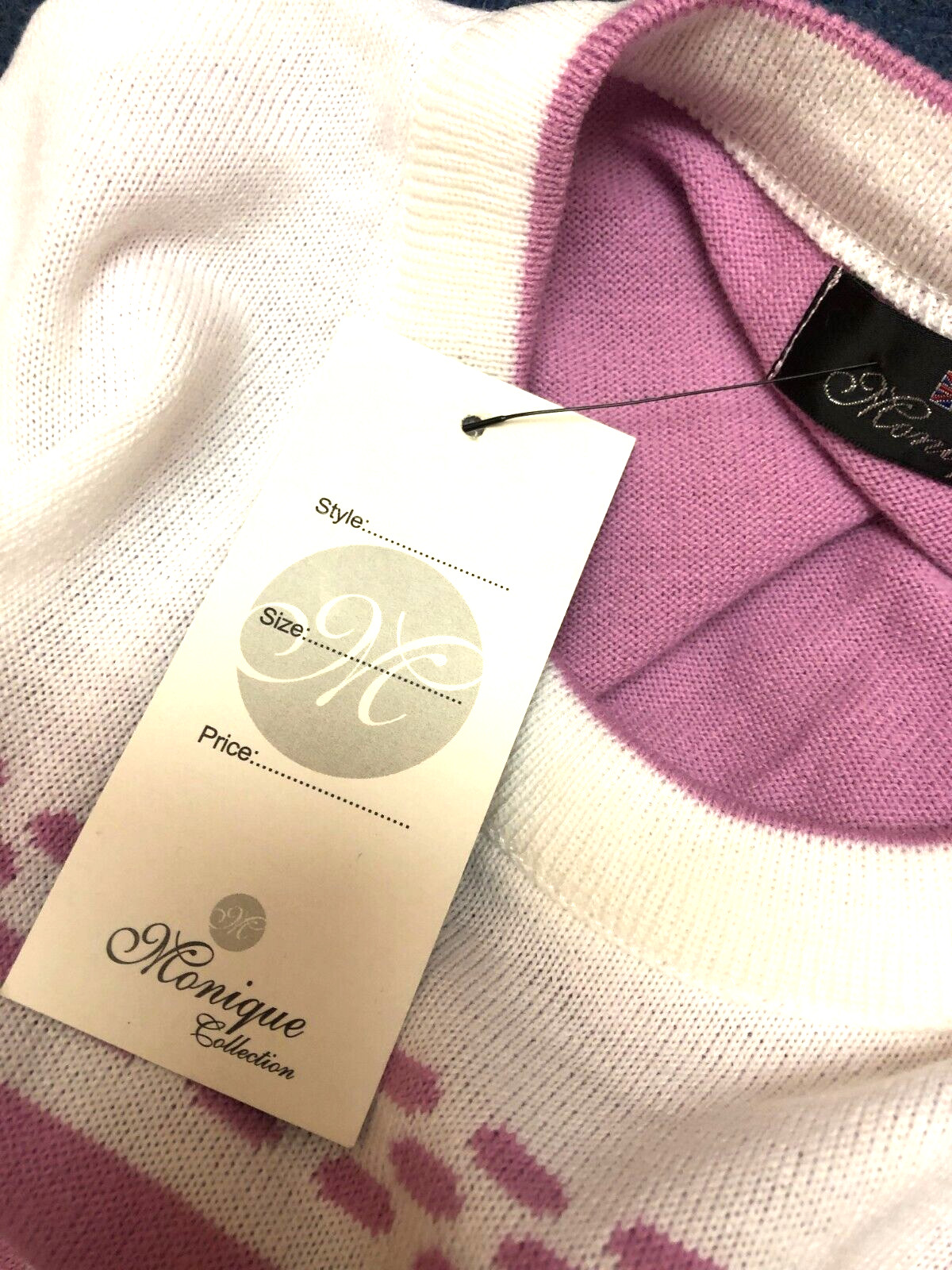 Womens Top XL Pink and White Round Neck Short Sleeve by Monique Collection BNWT image 4