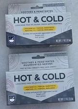 2PK Pain Relief Cream Hot & Cold Compare To Icy Hot 2.7oz tube Bb 09/2025