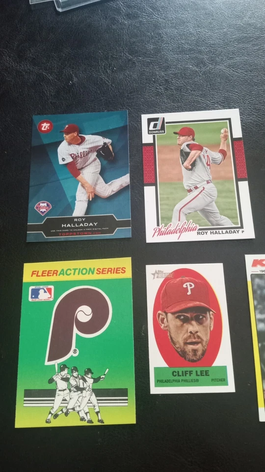 Lote de 5 cartas de los Philadelphia Phillies Roy Halladay Pete Rose raro Cliff Lee Foto 3 de 4