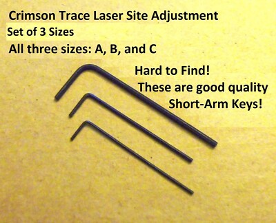 Crimson Trace/Smith & Wesson Laser Sight/Battery Hex Key Tools 3 Sizes CTC-34SZ
