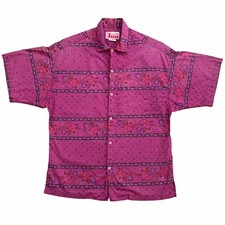 Vintage Original Jams Hawaiian Button Up Shirt size Small Made in USA