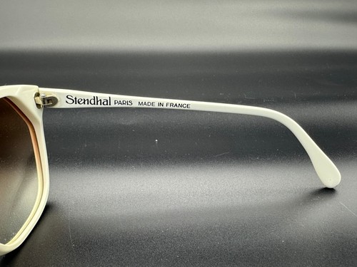 New Vintage Stendhal Sunglasses CASCADE S40 Paris C. White & Rhinestones France - Picture 10 of 13