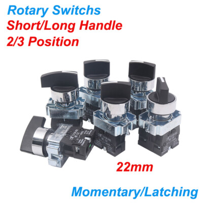 Rotary Switchs 22mm Momentary/Latching 2/3 Position Changeover Selector Switchs