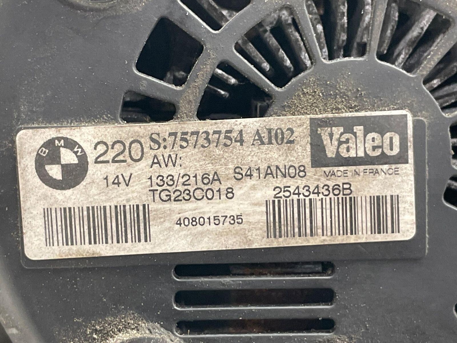 2009 BMW X6 3.0L xDRIVE35i OEM 14V 230 AMP ALTERNATOR 95K 7573754  