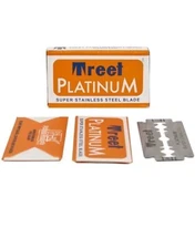 Treet Platinum Super Stainless Double Edge Razor Blades, (100 Blades)