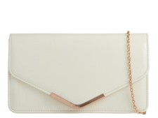 Women's Patent Evening Envelope Clutch Bag Party Bridal Wedding Prom Handbag UK