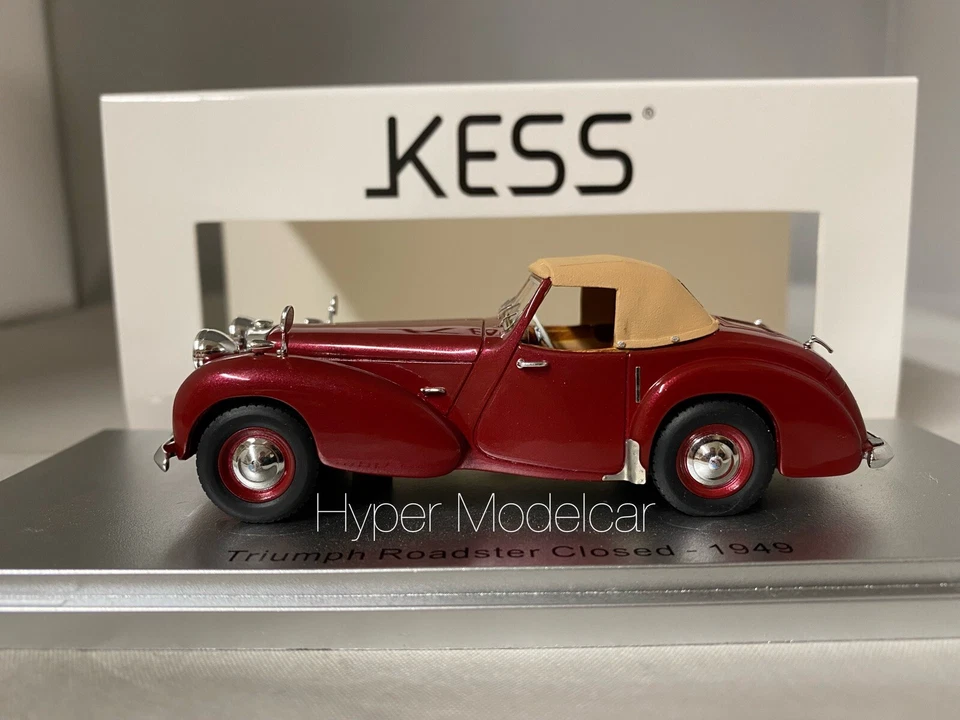 KESS MODEL 1/43 TRIUMPH ROADSTER CLOSED 1949 RED MET.ART. KE43057001 - Immagine 2 di 3
