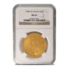 1908 Pre-33 $20 Saint Gaudens Gold Double Eagle Coin