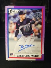 2025 Topps Series 2 Zebby Matthews Rookie RC Auto #90B2-ZM - Twins