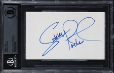Sidney Poitier In The Heat of the Night Signed 3x5 Index Card BAS Slabbed 2