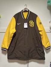 Men’s San Diego Padres Nike Brown/Gold Authentic Collection Bomber Jacket Sz 2XL
