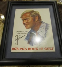 Jack Nicklaus Masters Champ Autographed 1973 PGA Magazine Yearbook Framed