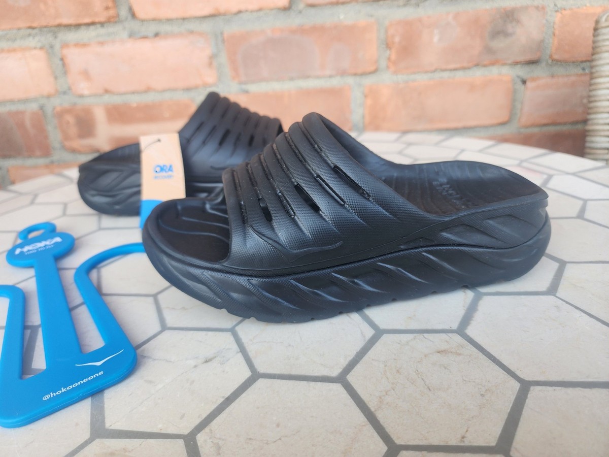Hoka Ora Recovery Slide Slip On Sandals Black Unisex Size W5