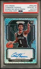 2021-22 Panini Prizm Rookie Signatures Cameron Thomas Auto /25 Mojo RC PSA 10