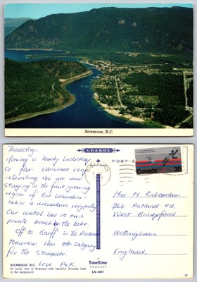 c21617 Luftaufnahme Sicamous British Columbia Kanada Postkarte 1978 Briefmarke