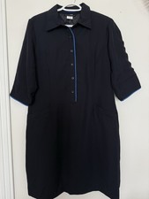Jet Blue Flight Attendant Dress Stan Herman Size 14 Navy Blue Vintage Uniform