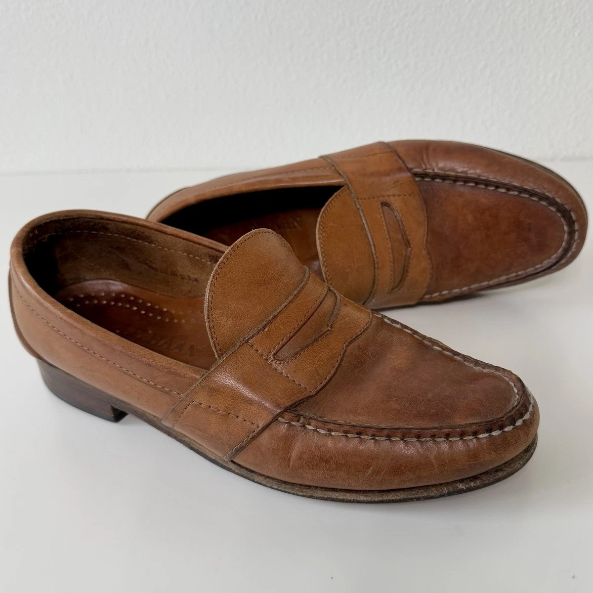 Cole Haan Brown Leather Kiltie Buckled Loafer Shoe Size 8.5C Made In USA‎ Red Vintage Cole Haan Men main image 4