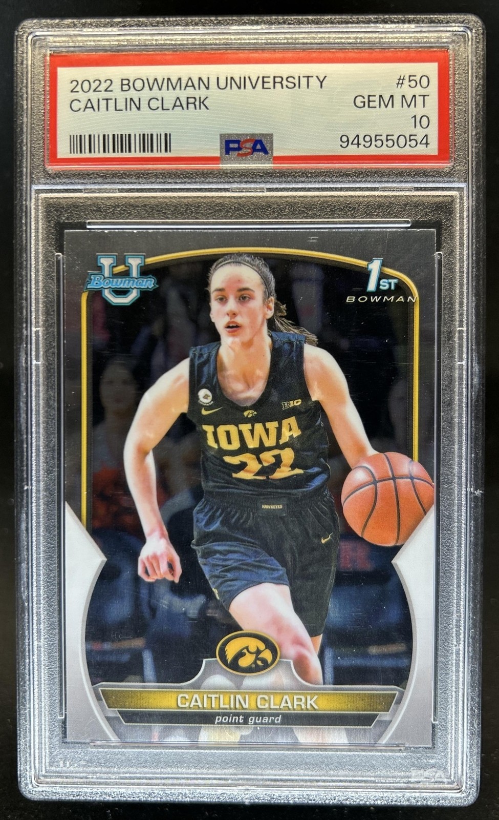 2022-23 Bowman Chrome University Caitlin Clark #50 Hawkeyes PSA 10 GEM MINT