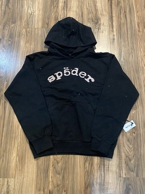 sp5der Worldwide VVS  Black Pullover Fleece Hoodie Graphic Logo Pockets XL