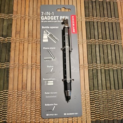 KIKKERLAND 7-in-1 gadget black color pen w/phone stand new on card free shipping