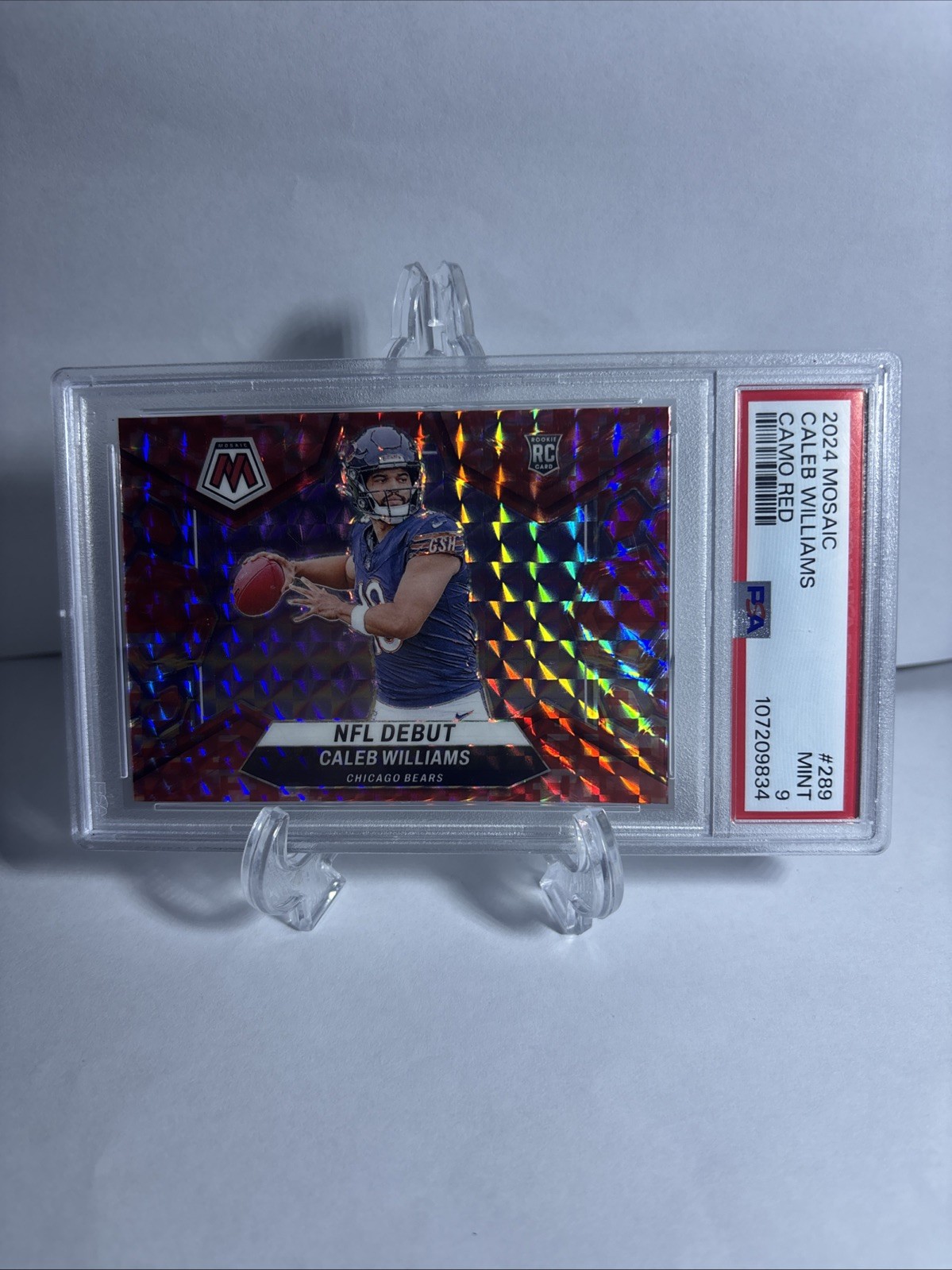 2024 Mosaic Caleb Williams Red Camo NFL Debut Psa 9 Rc
