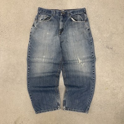 2000s Vintage Anchor Blue 34x30 Baggy Denim Y2K Jeans