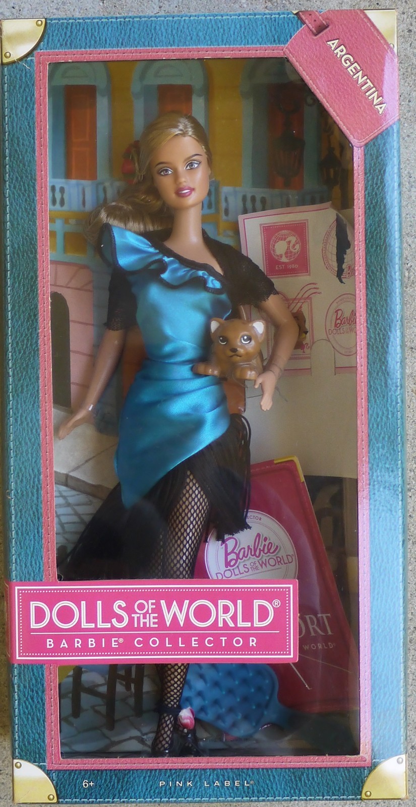 Of The World Barbie Argentina Pink Label W3375 New In Box