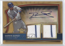 2011 Topps Finest Gold Refractor Rookie Dual Relics 41/69 Darwin Barney Auto 0b2