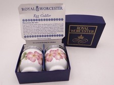 Vintage Royal Worcester Pershore  Egg Coddler Set of 2 Floral Porcelain With Box