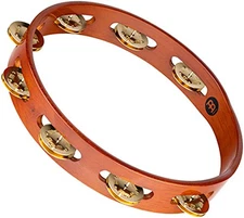 Meinl Percussion Traditional Wood Tambourine with Solid Brass Jingles  Single