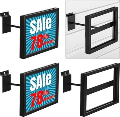 4 Pcs Rectangular Faceout Sign Holders for Slatwall Holds Gridwall Acc. 7''x5.5''