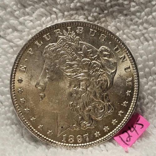 VIDEO 👀🔥OBV LT GOLD TONED🔥1897 MORGAN SILVER DOLLAR UNC MS++ UNC GEM BU PQ 45