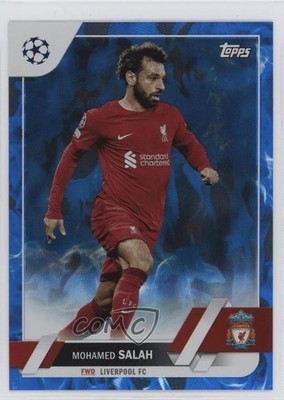 2022 Topps UEFA Club Competitions Blue Inferno Foil 19/125 Mohamed Salah #71 8ww