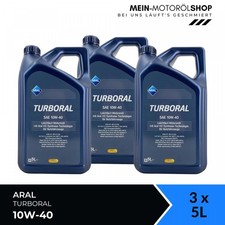Aral Turboral 10W-40 MB 228.3 ACEA E7 API SL Motor&ouml;l 3x5 Liter = 15 Liter