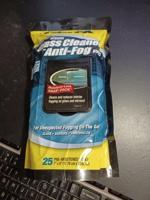 !!!! RAIN X INTERIOR GLASS CLEANER/Anti-Fog 25 Wipes !!!!