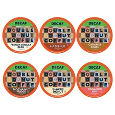 24 PCS Double Donut Decaf Medium Roast Coffee Pods Variety Pack for Keurig