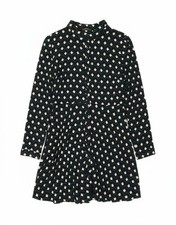 Zara Womens Shirt Dress UK 14 Large Navy Blue Geometric DB13
