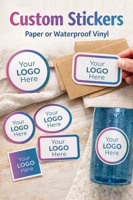Custom Stickers Personalized Waterproof Vinyl Labels Any Shape and Size