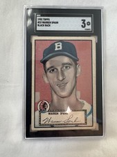 1952 Topps Warren Spahn #33 Black Back SGC 3