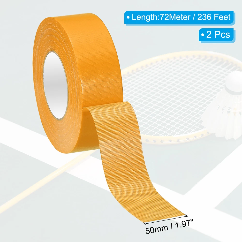 Pickleball Ball Court Marking Tape 236ft, 2Pcs Marking Edge Guard Tape, Yellow