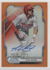 2019 Bowman Sterling Prospect Orange Refractor 52/75 Alec Bohm Auto 8d2