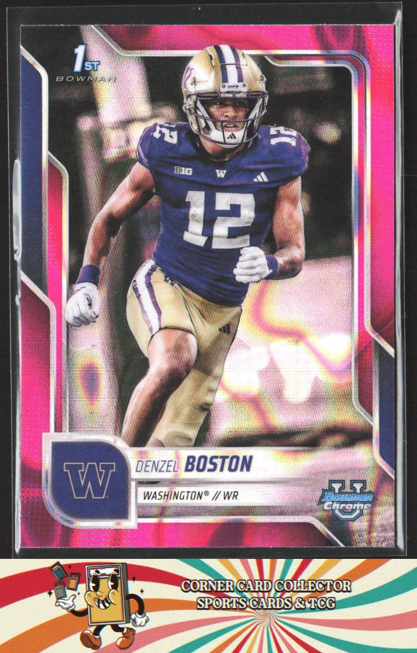 2025 Bowman University Chrome #34 Denzel Boston Pink Lava Refractor